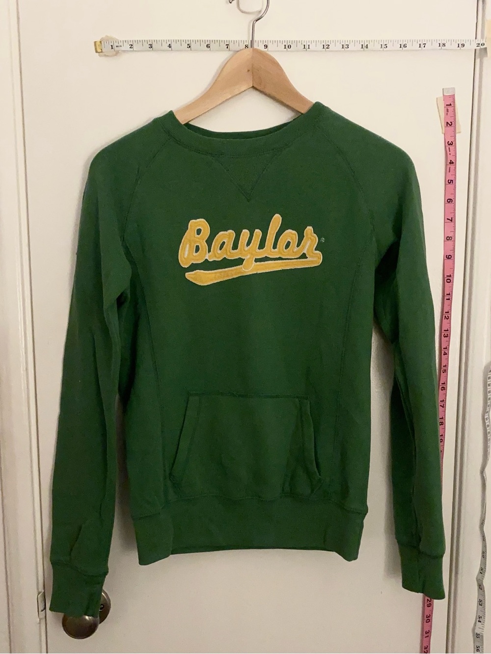 Baylor Green Crew Neck Sweatshirt with Pocket